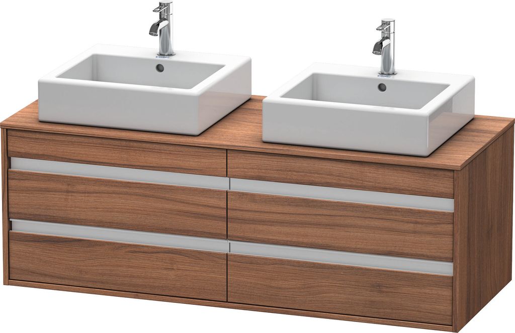 Waschtischunterbau KETHO 550x1400x496mm nussbaum natur nussbaum natur