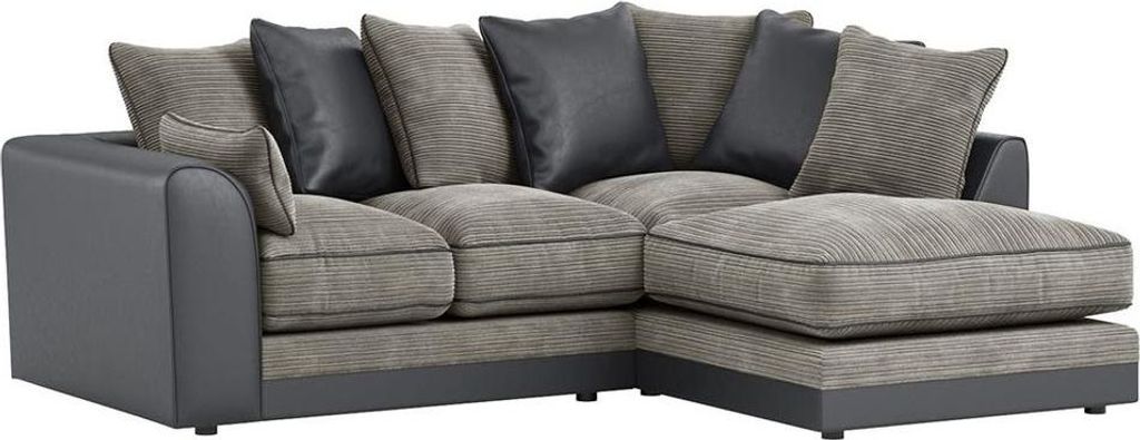 Rechtsseitiges Ecksofa Dillon-Jumbo grey/Casco grey-Polyesterfasern + Schaumstoff