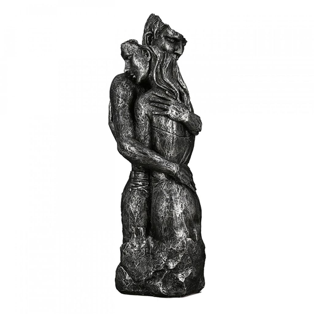 GILDE Skulptur Embrace - anthrazit-silber - H. 49cm x B. 17,5cm