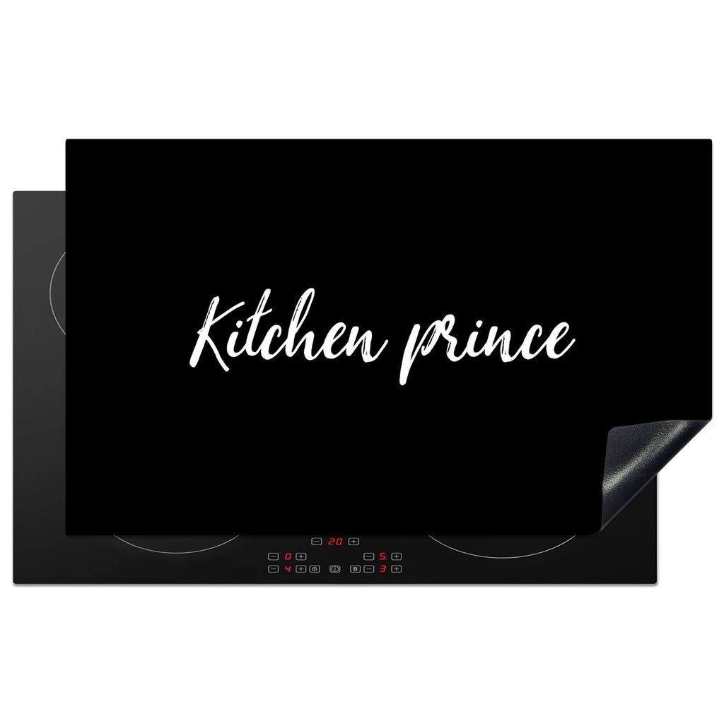 KitchenYeah Herdabdeckplatte Zitate - Küchenprinz - Männer - Induktionskochfeld , 85x52cm, Küche Deko, Glaskeramikfeld Herdabdeckung, Abdeckpl...
