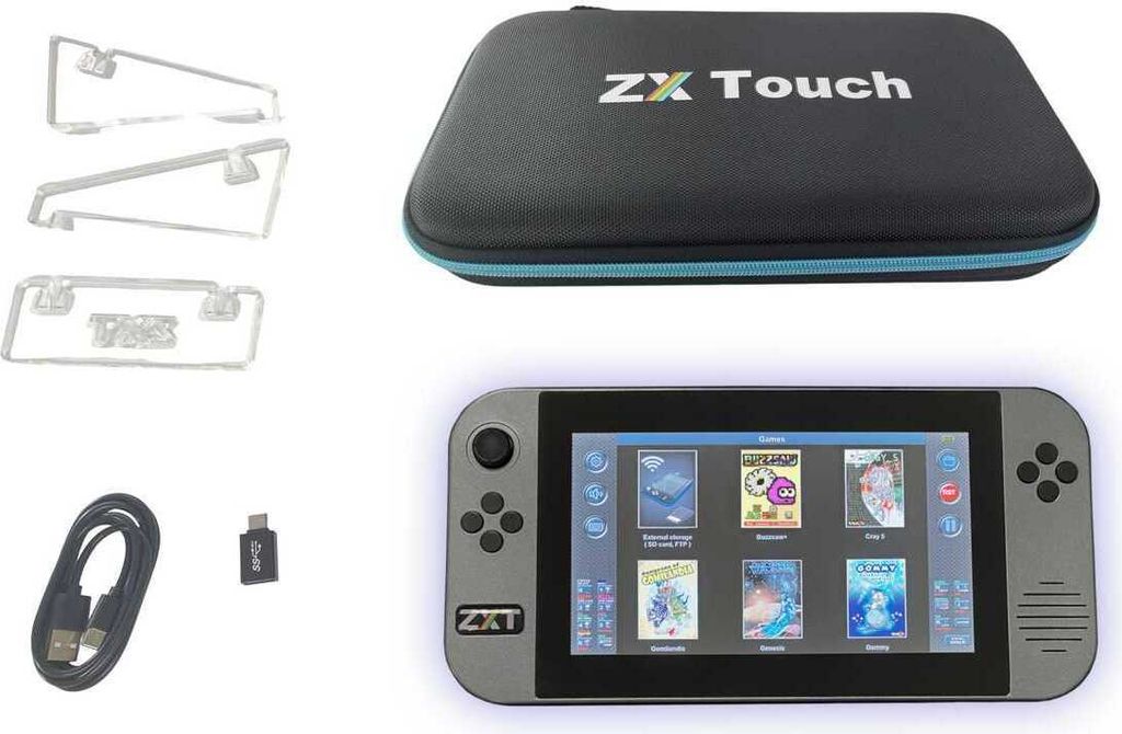 ZX Touch Handheld Spielkonsole für ZX Spectrum Spiele *mit Tasche*