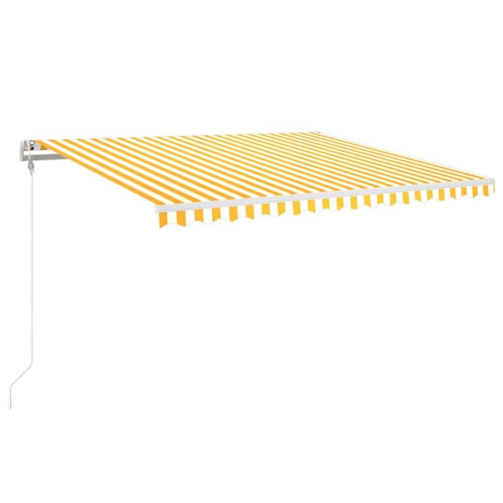 Markise Automatisch Einziehbar 450x350 cm Gelb und Weiß