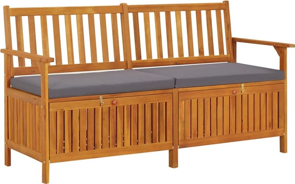 "im Angebot" Gartenbox - Auflagenbox - Holztruhe - mit Kissen 148 cm Massivholz Akazie - Gartenbänke CC7845