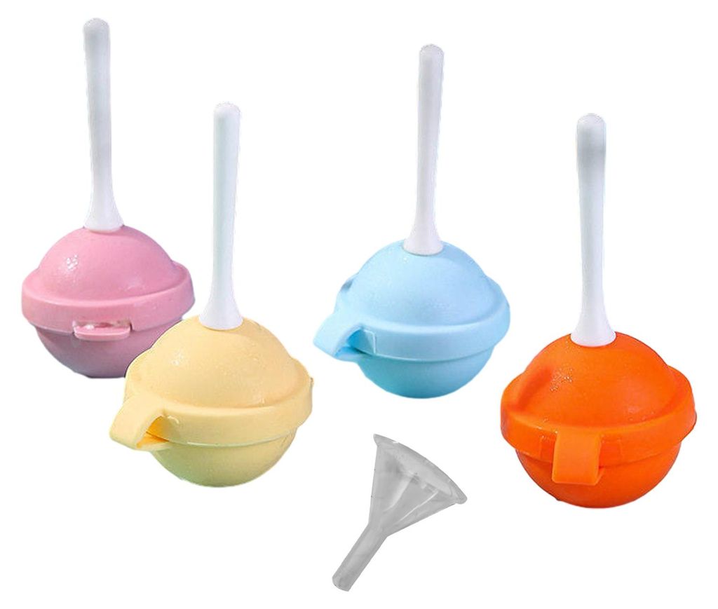 4er-Set Eis am Stiel-Formen in Lutscherform mit Silikonschale, lebensmittelecht, Mini-Eiswürfelbereiter für den Gefrierschrank, leicht zu lösen,...