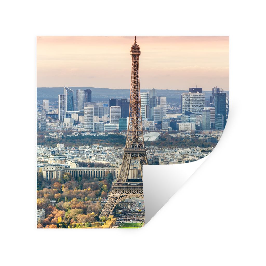 MuchoWow Wandtattoo Wandsticker Wandaufkleber Eiffelturm - Paris - Himmel 80x80 cm Selbstklebend und Repositionierbar - Wierderverwendbar - Selbs...