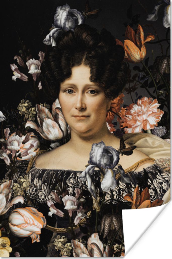 MuchoWow Poster Johanna Henriette Engelen - Dubois Drahonet - Blumen 60x90 cm - Wanddekoration