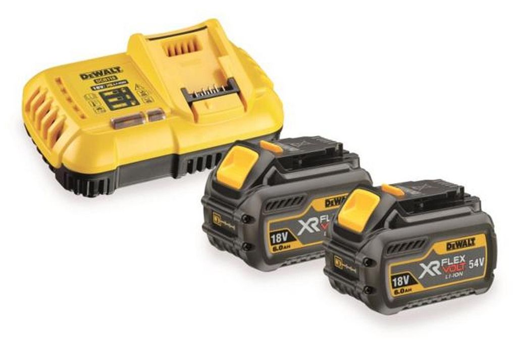 DEWALT Akku-Ladegerät mit Akkus DEWALT Akku-Ladegerät DCB118 + 2x Akku FLEXVOLT 18/54 V 6,0/2,0 Ah DCB546