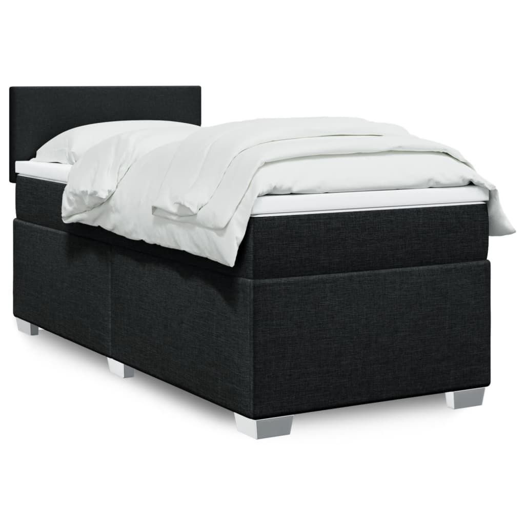 Maison Exclusive - Boxspringbett mit Matratze Schwarz 100x200 cm Stoff