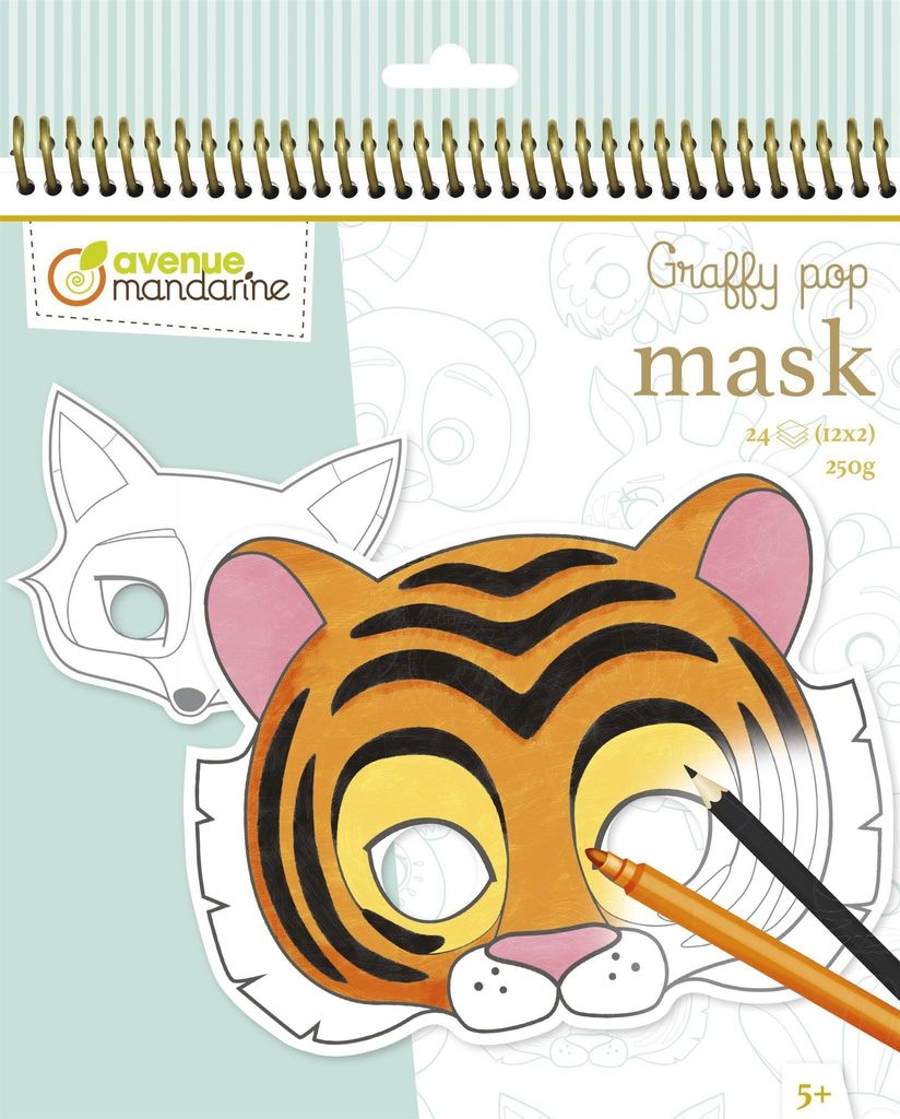 avenue mandarine Maskenmalbuch "Tiere" 2 x 12 Motive