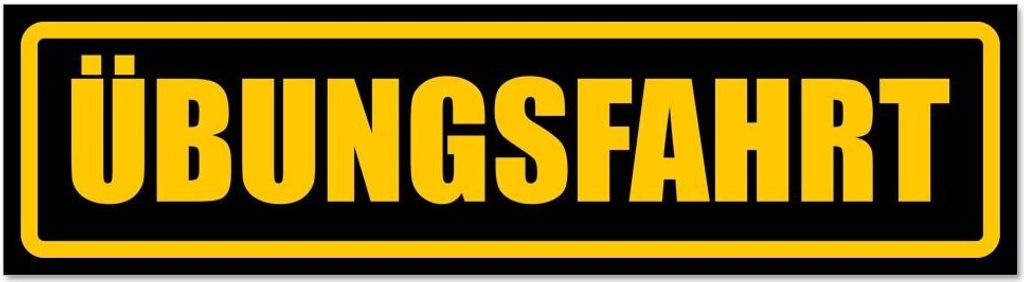 Kiwistar - Autoaufkleber - Gelb - Schwarz - 20 x 5,3 cm - Übungsfahrt - Hinweis Aufkleber Sticker für Auto, Kfz, Fahrrad, PKW, LKW