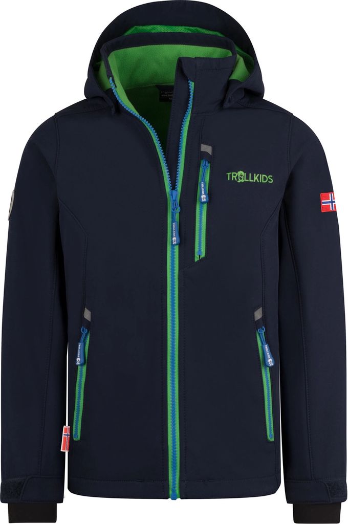 Trollkids Giacca softshell da ragazza Balestrand, Marina/Verde chiaro/Blu medio, 164