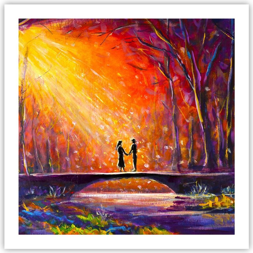 Poster - Poster ohne Rahmen - Wald Baum Natur - 60x60 cm - Wand Bild - Wanddeko - Wandbilder - Kunstposter - Wandposter - Bilder - Kunstdruck - Wan...