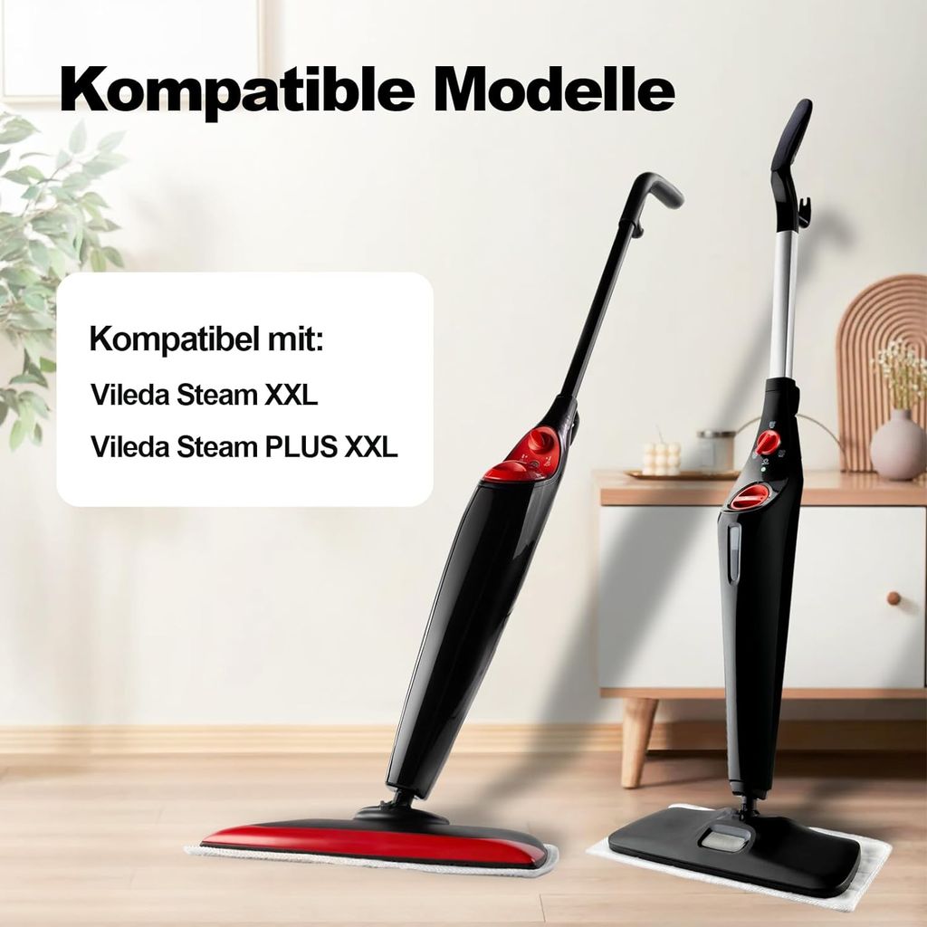 6x Ersatzbezüge Für Vileda H2Pro - Mikrofaser Wischpads Waschbar