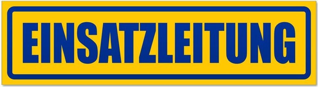 Kiwistar - Autoaufkleber - Blau - 60 x 16 cm - Einsatzleitung invertiert - Hinweis Aufkleber Sticker für Auto, Kfz, Fahrrad, PKW, LKW