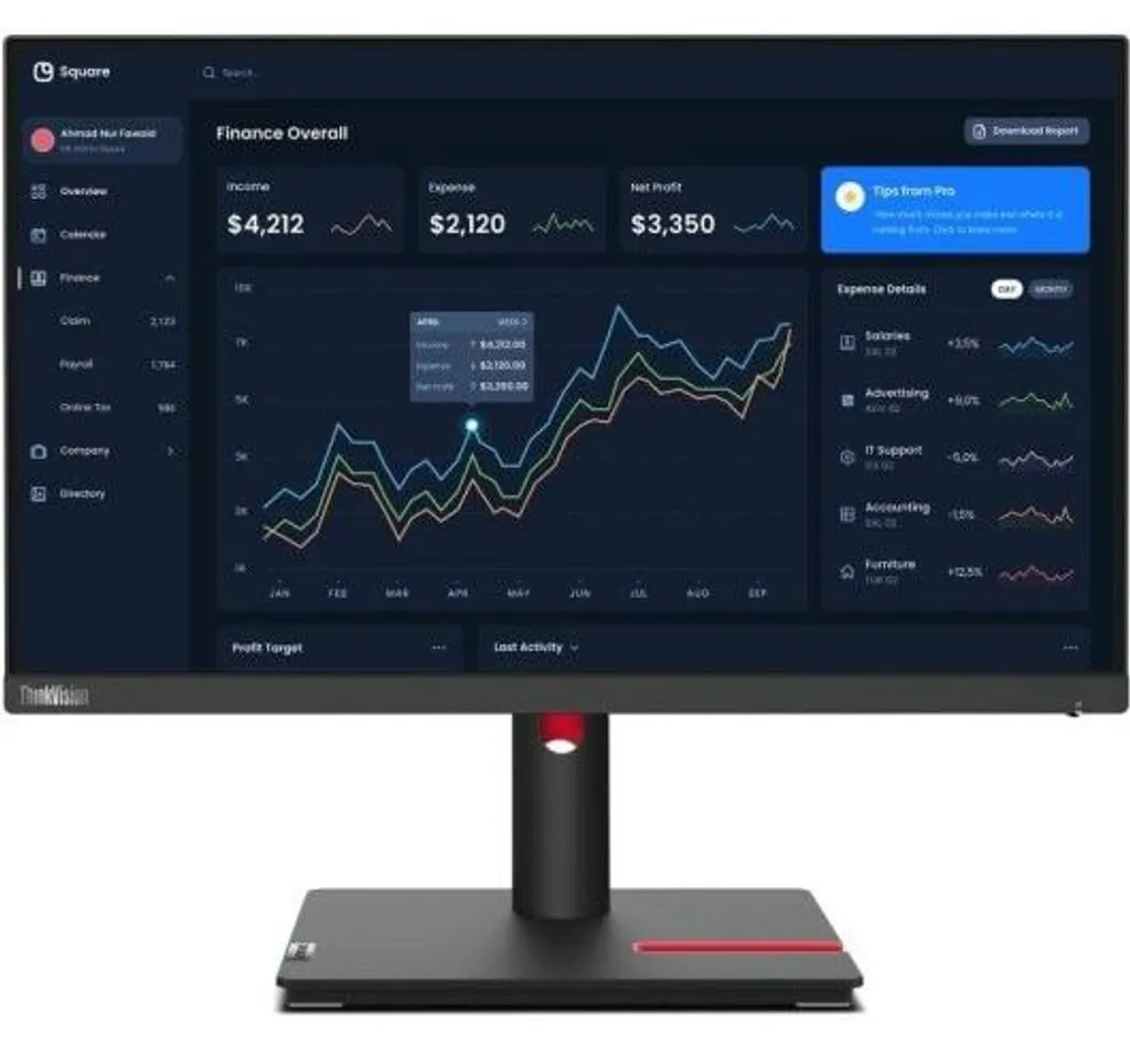 Écran de bureau Lenovo T22i-30 idéal pour le télétravail