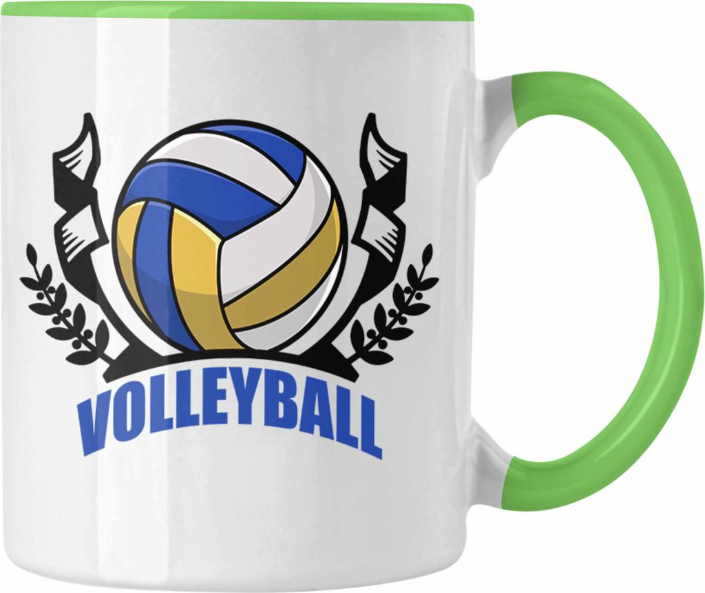 Trendation - Volleyball-Tasse Geschenk für Volleyball-Spieler Geschenkidee (Grün)
