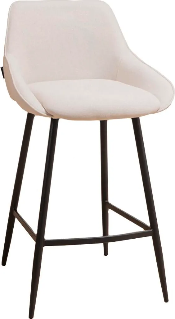Tabouret Eda 2R avec piétement noir et revêtement beige (02) design