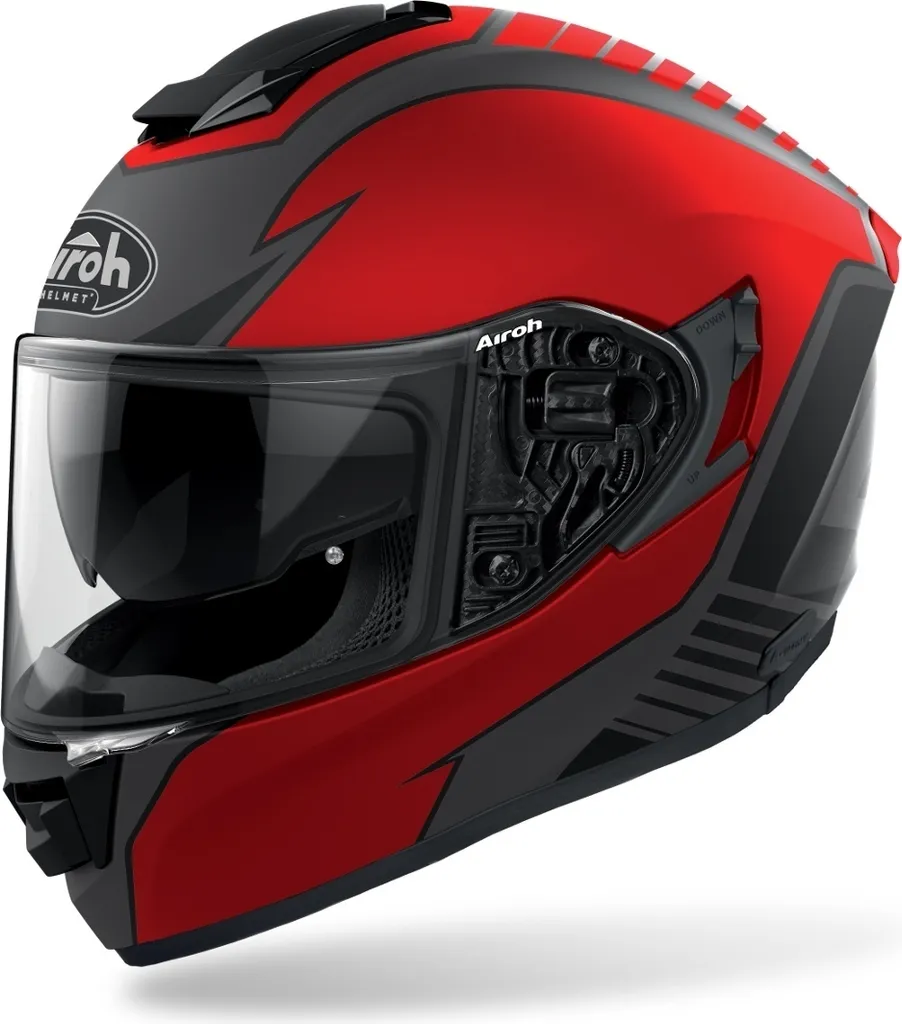 Casque Airoh ST 501 rouge mat XXL 63 contre la buée et le vent pour motard