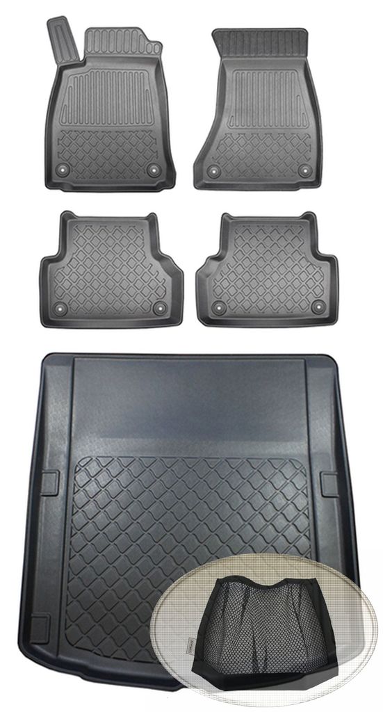 SET Kofferraumwanne Gummifußmatten für Audi A5 Sportback 4WD Allradantrieb 2 F5 Schrägheck Hatchback 5-türer 2016-