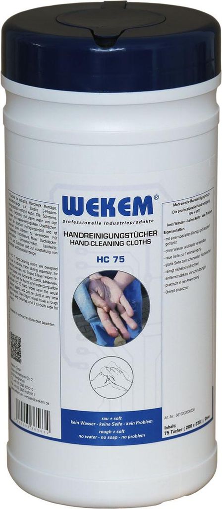 Wekem HC-75 Handreinigungstücher mit 75 Tüchern