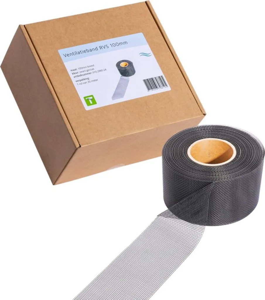 Rotolo 30m Nastro Ventilazione Tetto Inox Nero 10cm | Ferramenta Online