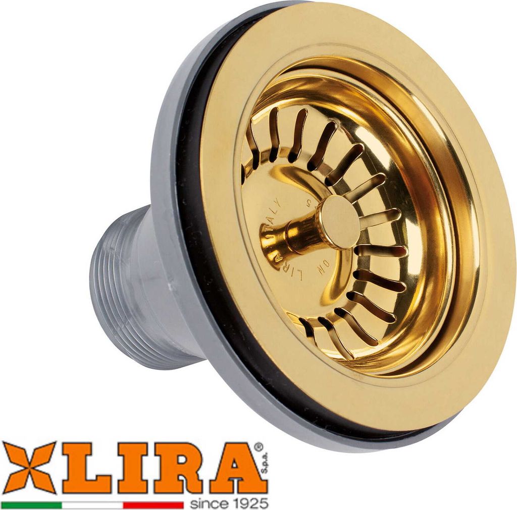 Abfluss Für Keramikspülen Ø 60 Löcher "Gattinara" Gold Glänzend Pvd Lyra