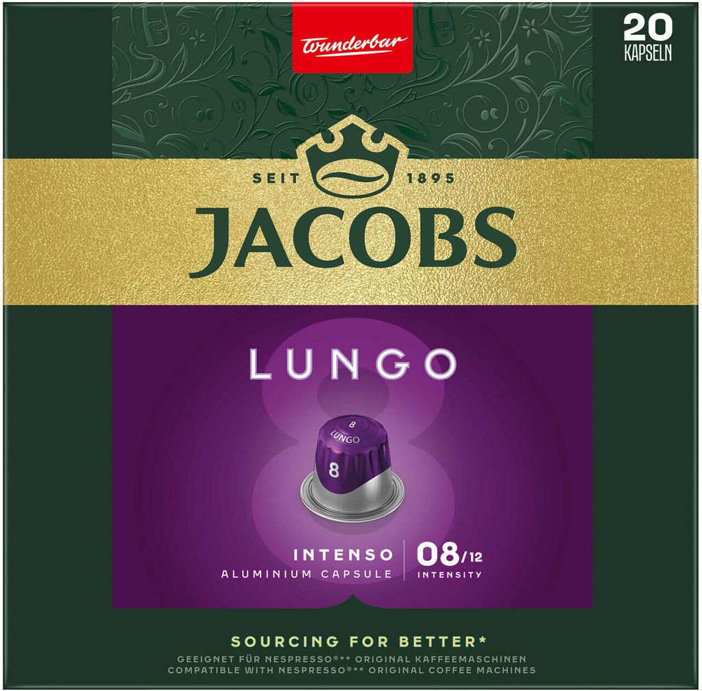 JACOBS Kapseln 200 Nespresso®* kompatibel Lungo 8 & 6 + Produktbild 