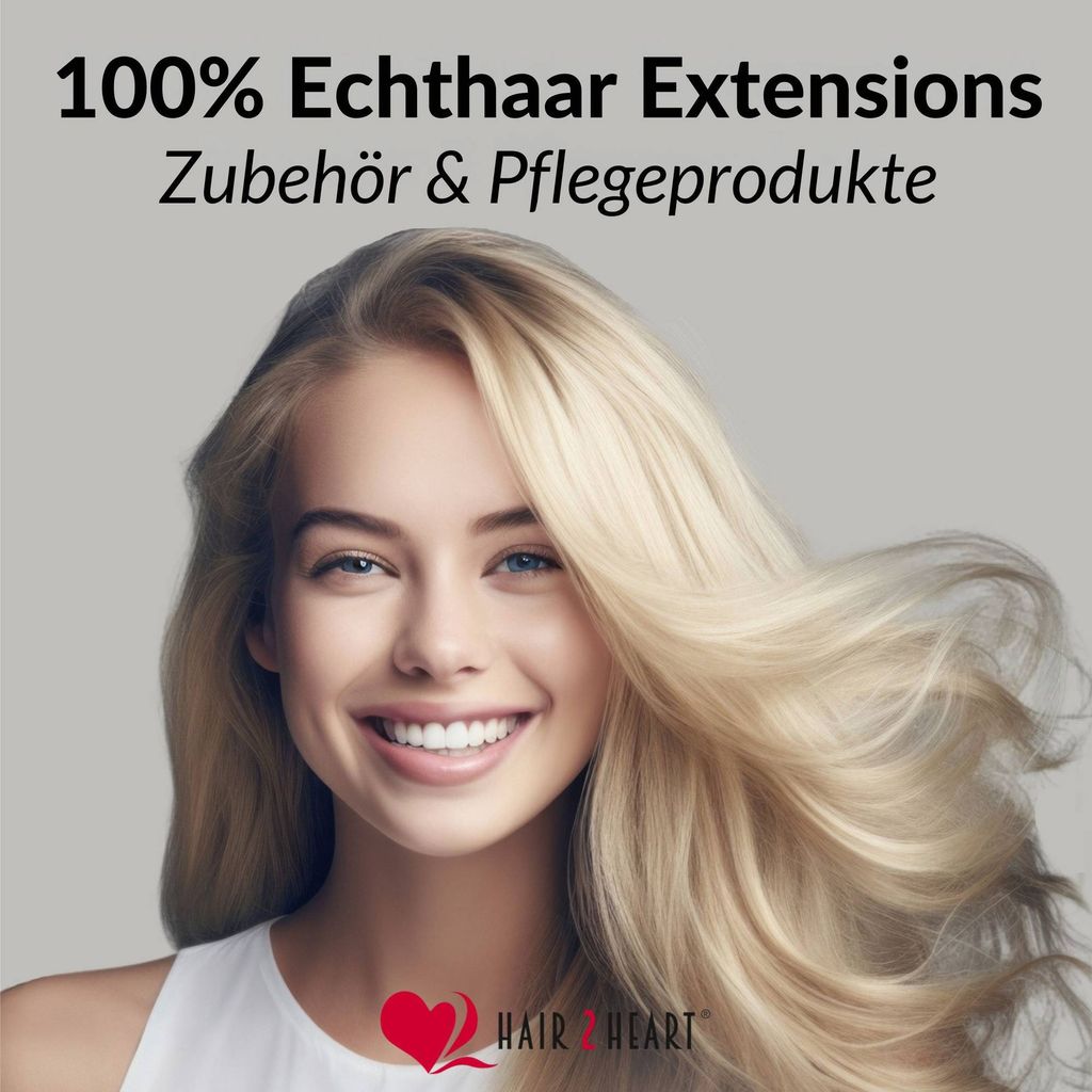 Hair2heart Microring Extensions Echthaar – 100 Strähnen à 0,8 G, 40 Cm, Farbe 4/0 Mittelbraun, Für Haarverlängerung