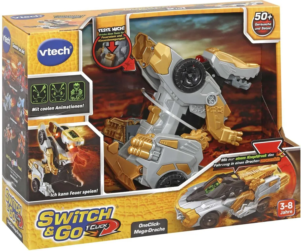 VTech Switch & Go OneClick-Mega-Drache, Jouet Transformable 2-en-1 - 7