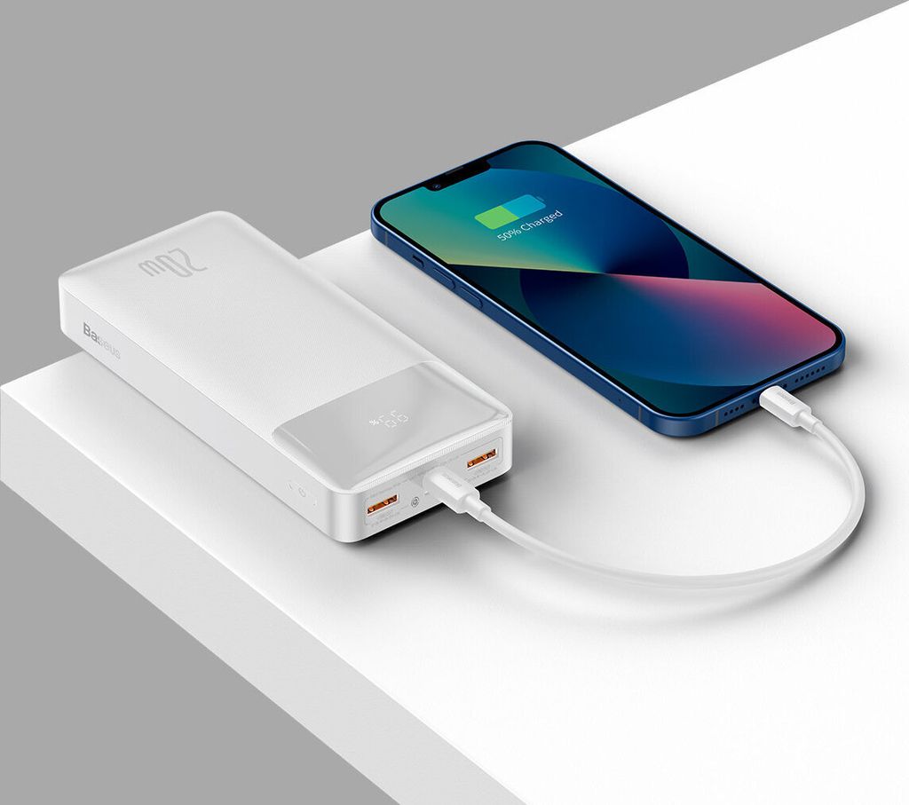 Baseus Bipow Powerbank mit Schnellladung 20000Mah 20W Weiß Produktbild 12
