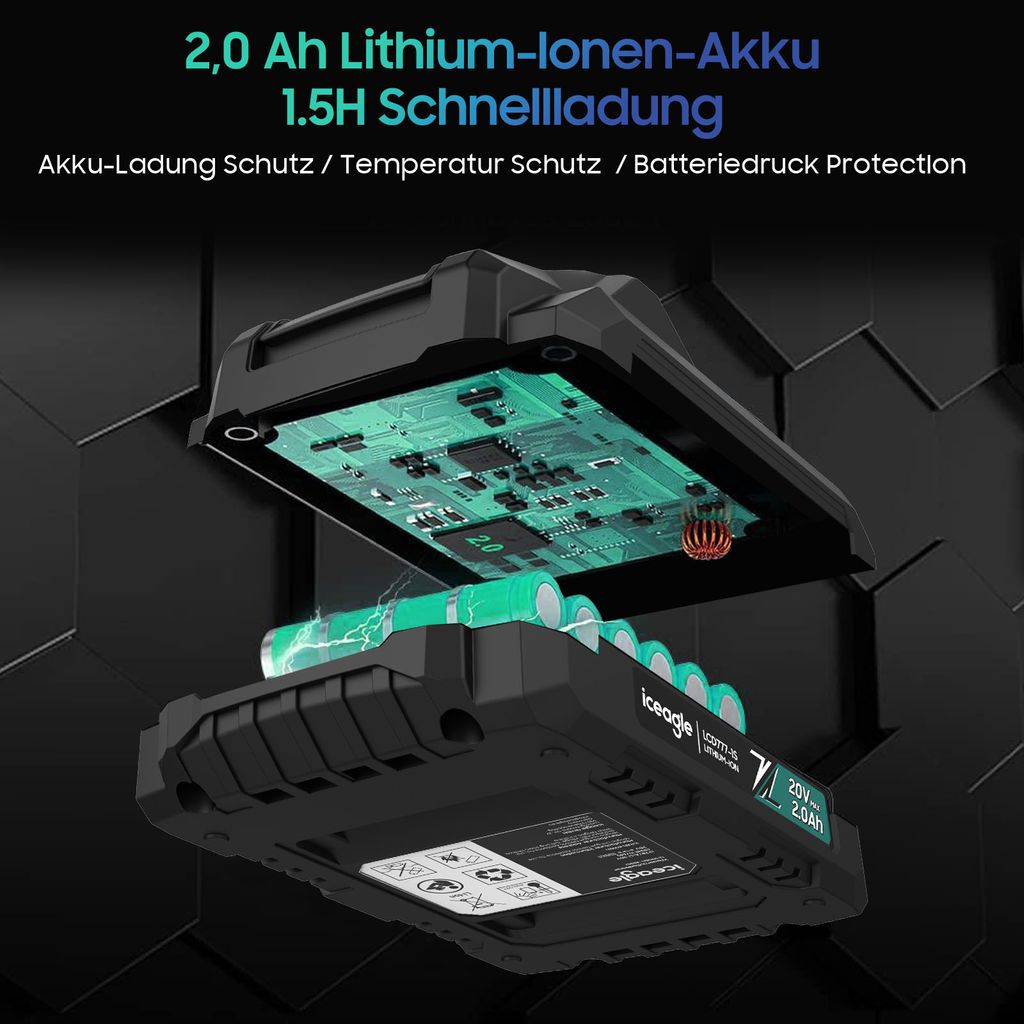 Akumulátorový skrutkovač LCD777-1S, 20V akumulátorový Obrázok produktu 2