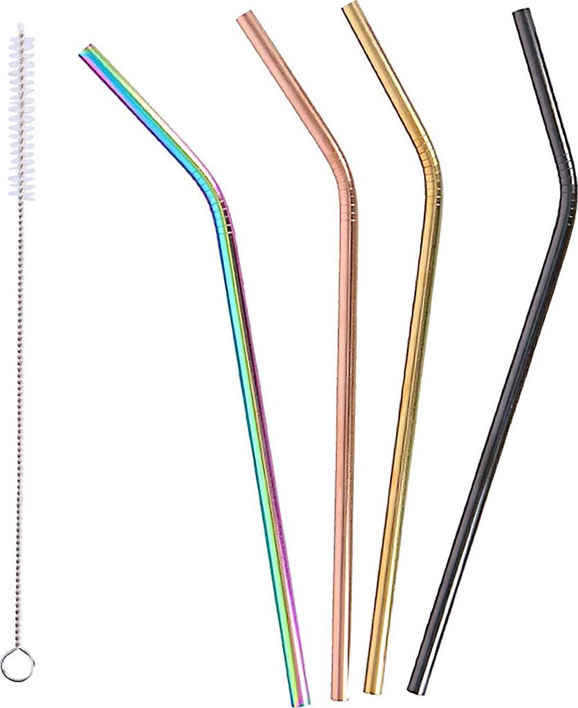 ALPINA Strohhalm, Edelstahl, 5er-Set, 21 cm