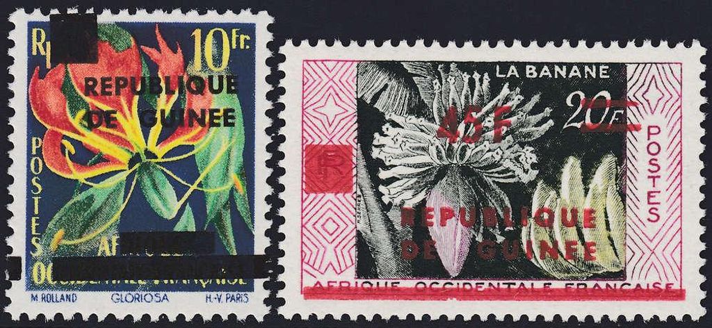 Guinea Nr. 1-2 ** postfrisch Erstausgabe nach Unabhängigkeit