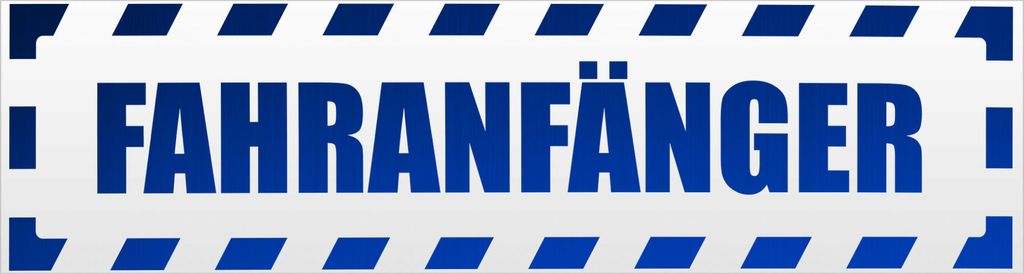 Kiwistar Fahranfänger gestreift Magnetschild Schild magnetisch - 45cm Blau - reflektierend - Magnetfolie für Auto PKW Kfz