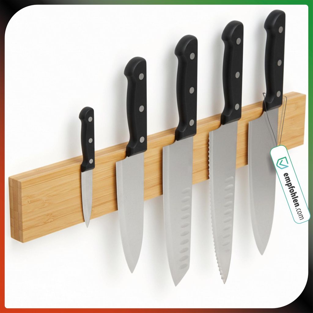Magnetleiste für Messer 40 cm Extra Starker Magnet Messerhalter edles Bambus-Holz