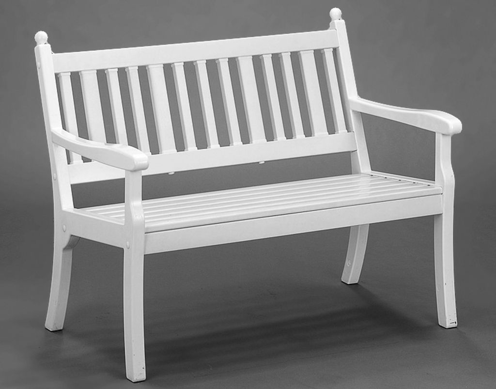 Bank Hohenzollern, 115 cm, weiß Kunststoff weiß, 2-sitzig Produktbild 9