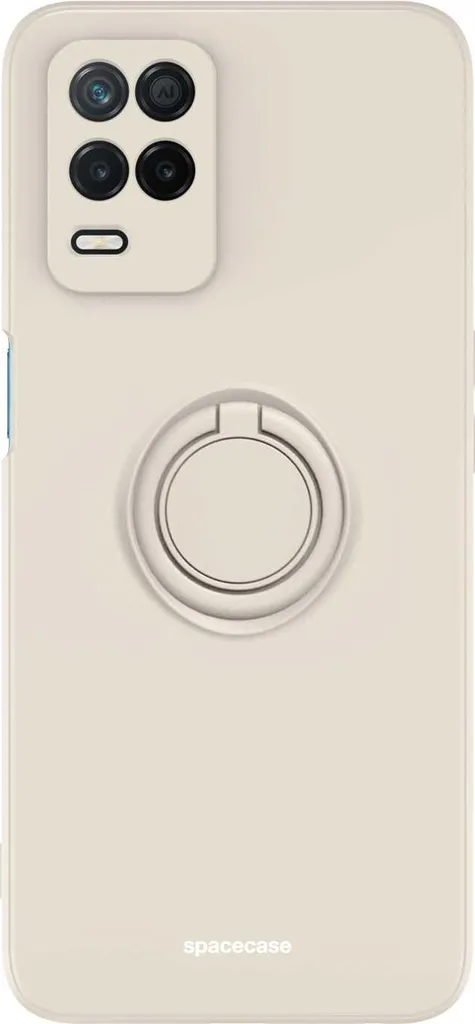 Custodia Silicone SPACECASE per Realme 8 5G Beige con Anello Supporto - 7