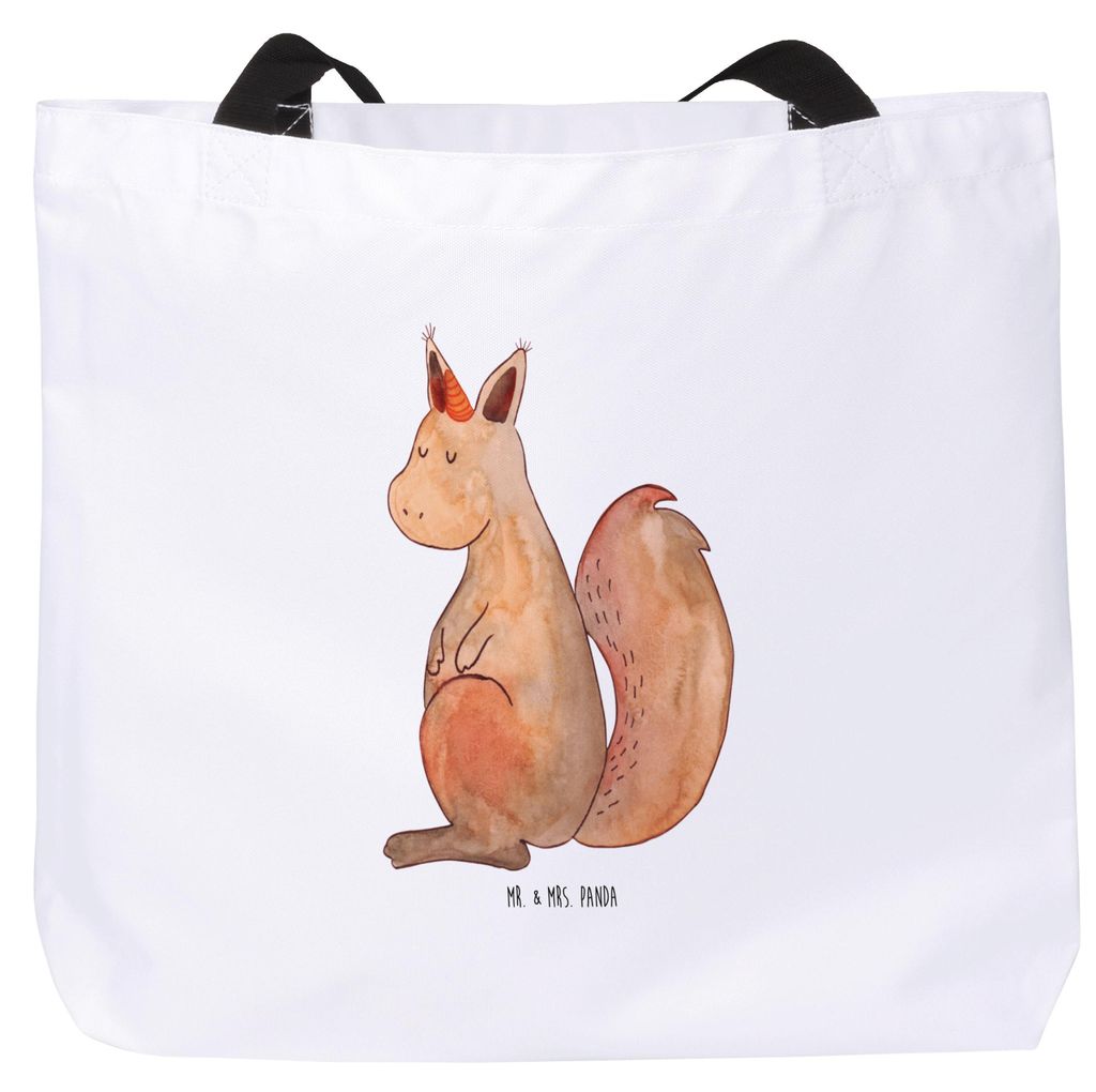 Mr. & Mrs. Panda Tote Bag Einhorn Glauben - Weiß - Geschenk, Tasche, Stoffbeutel, Strandtasche, Schultasche, Eichhörnchen, Eichhorn, Einhörnchen...