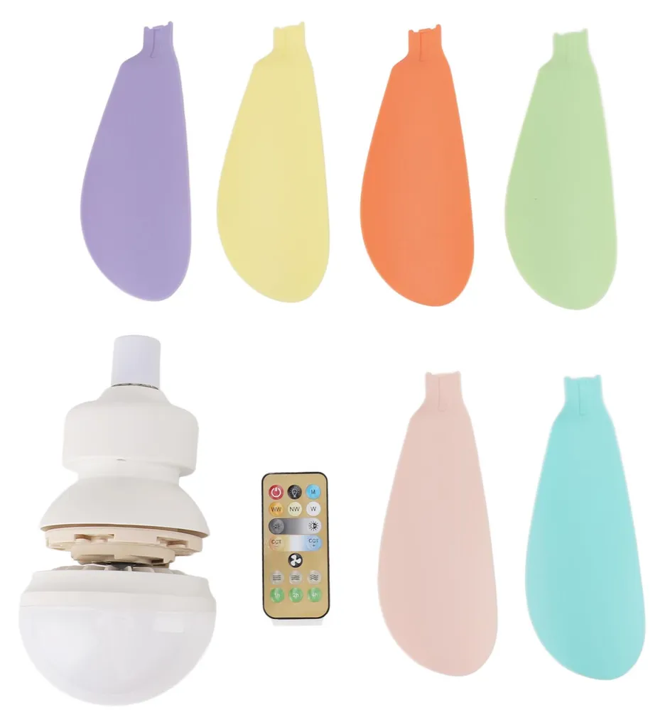 Ventilateur de plafond avec éclairage E27 et télécommande ABS Blanc 30cm