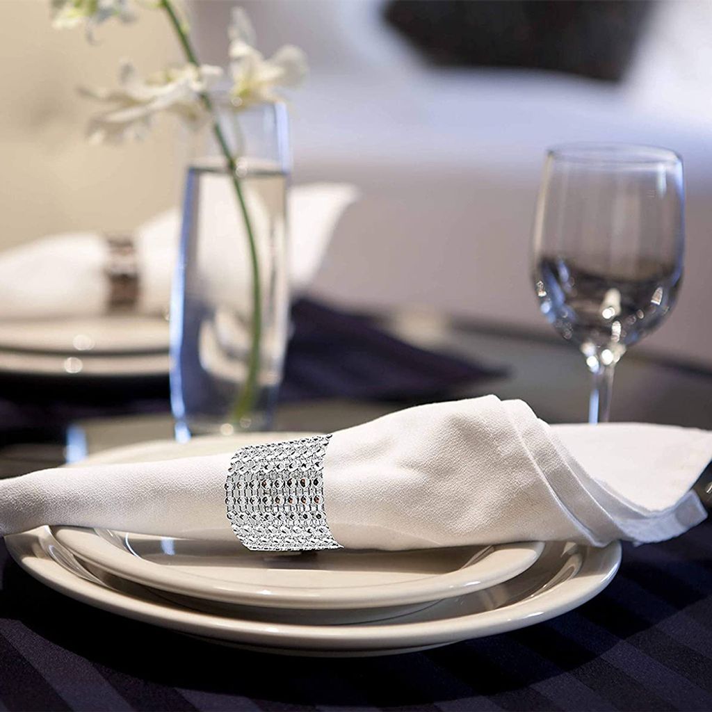 50 Stücke Strass Serviettenring Serviette Ring mit Produktbild 7
