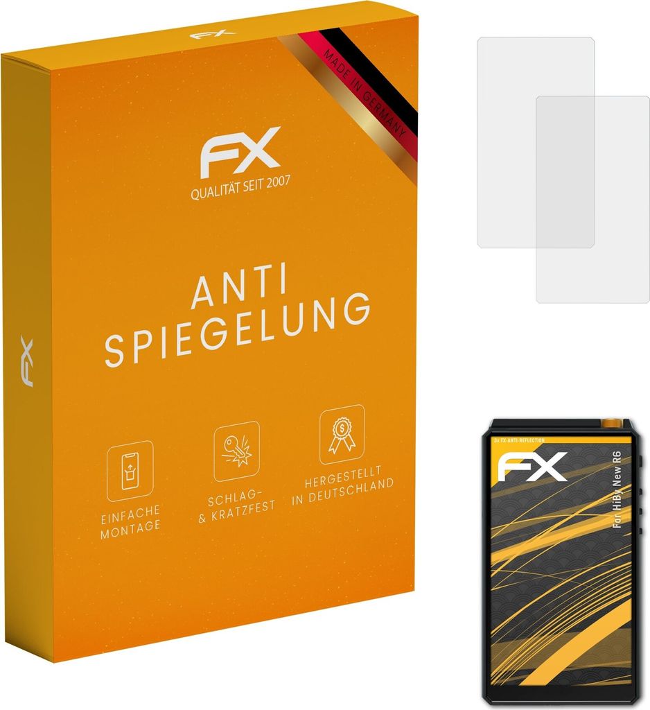 atFoliX FX-Antireflex 3x Schutzfolie kompatibel mit HiBy New R6 Displayfolie
