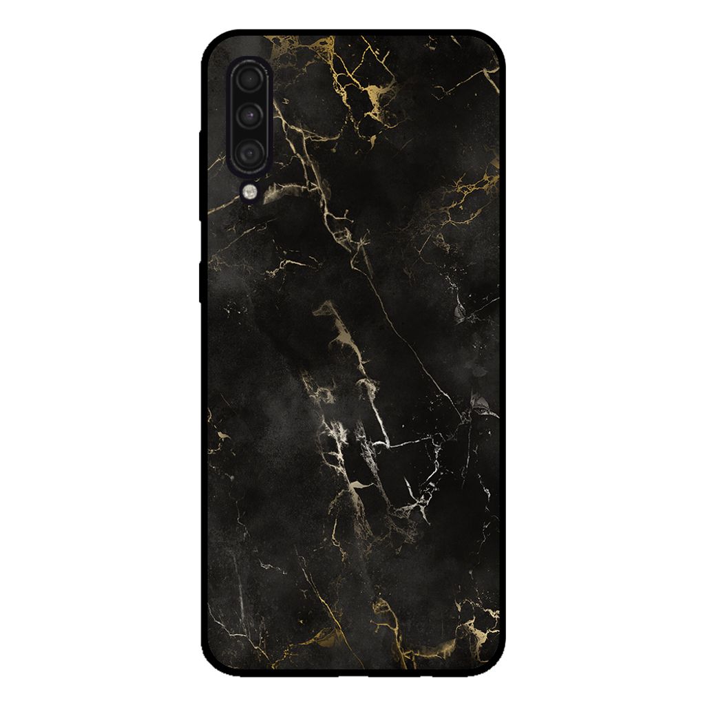 Smartphonica Handyhülle für Samsung Galaxy A50s mit Marmordruck - TPU-Hülle mit Marmor-Design - Schwarz