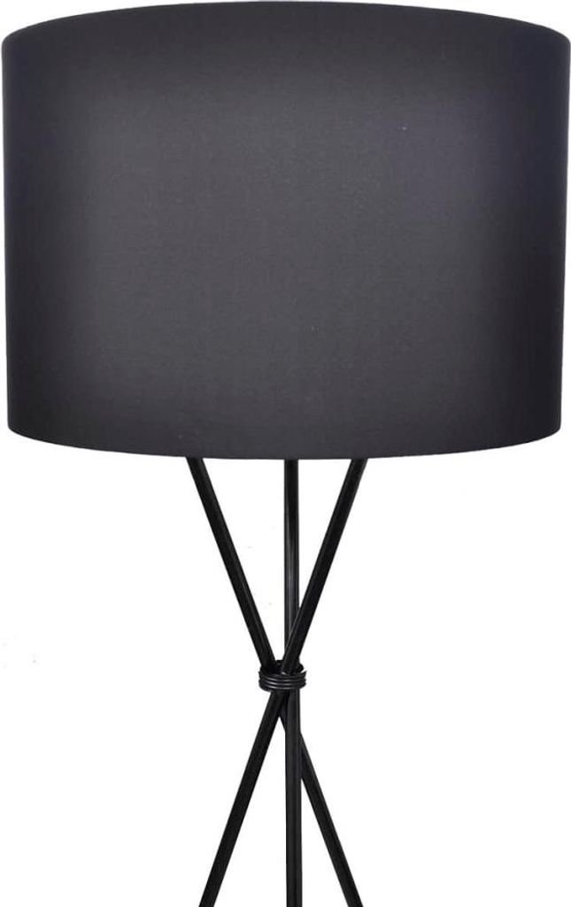 vidaXL Stojacia lampa so tienidlom Vysoký stojan čierna Obrázok produktu 
