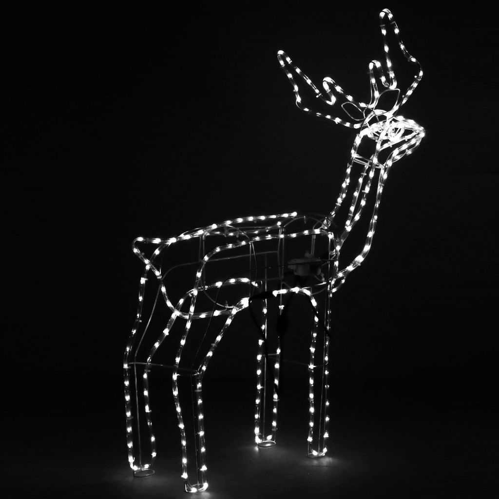 LED Rentier mit Schlitten Beleuchtet Lichtschlauch 480 LED Weihnachten 150 cm