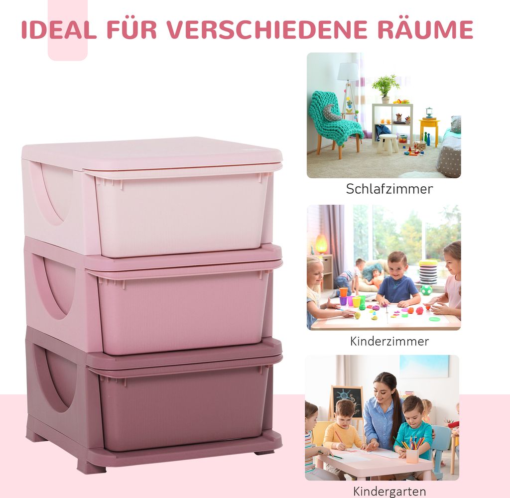 HOMCOM Schubladenschrank für Kinder mit Stauraum Produktbild 5