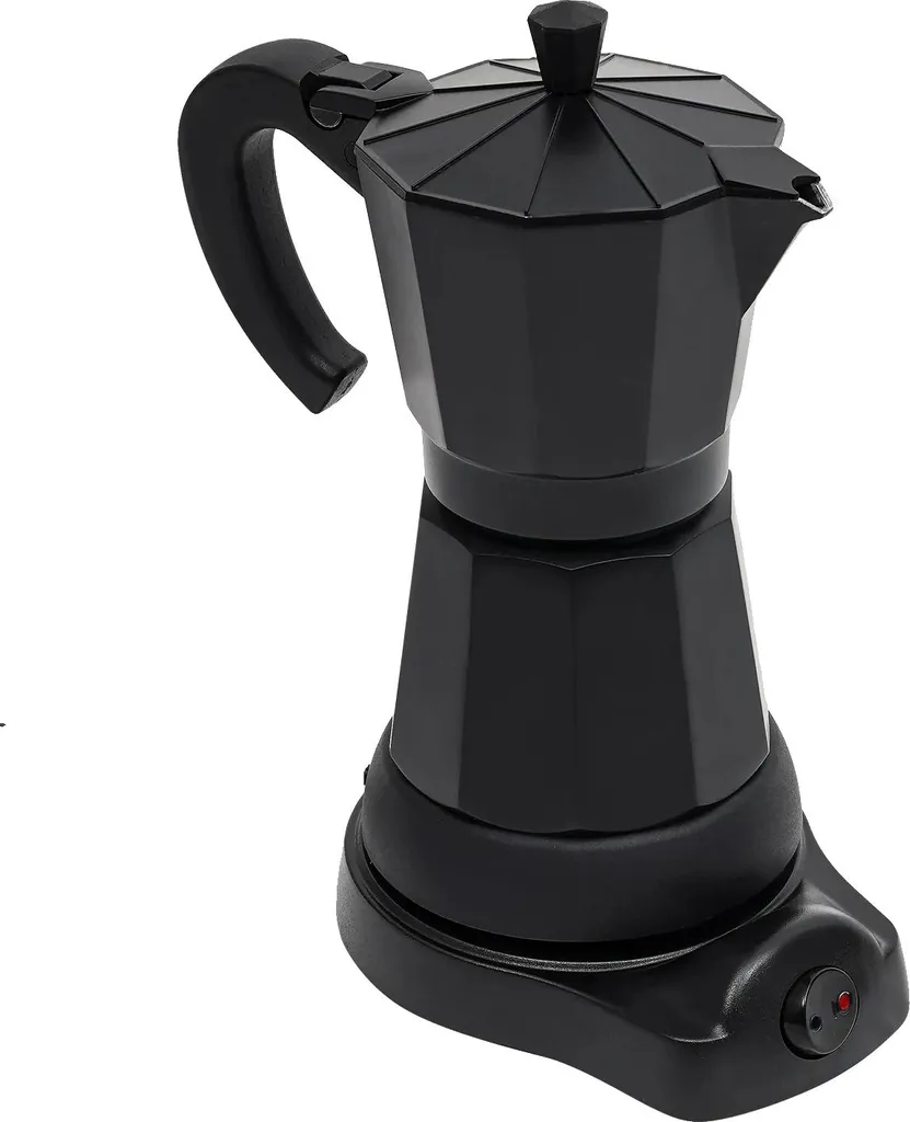 Caffettiera elettrica, design portatile, erogazione efficiente, nero, nero
