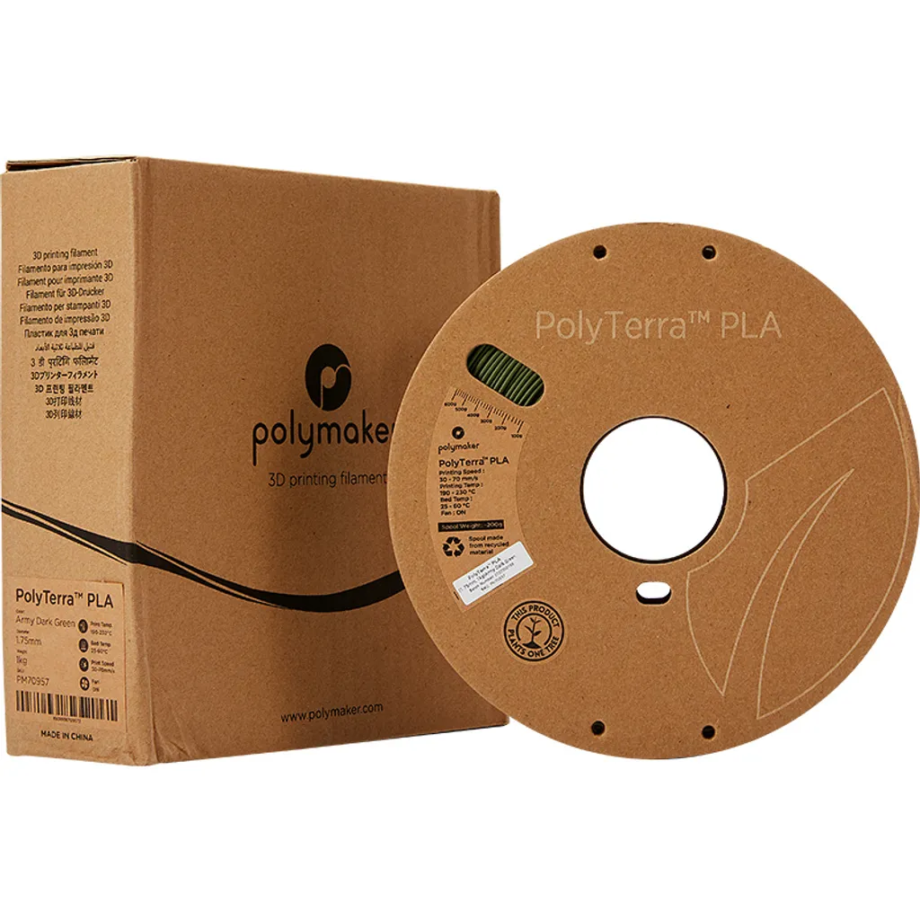 Polymaker PolyTerra PLA Army Dark Green 1.75mm 1kg Filament 3D - 5
