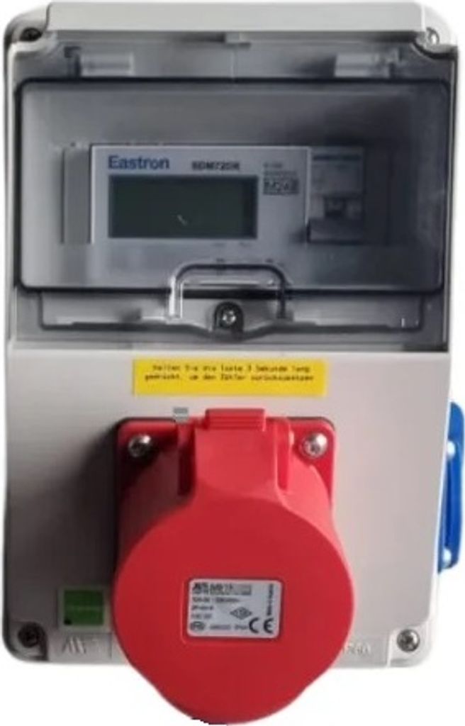 32A MID geeicht - Mobiler Digital Stromzähler Zwischenstecker Box 400V / 32A CEE- Kupplung 1x230V