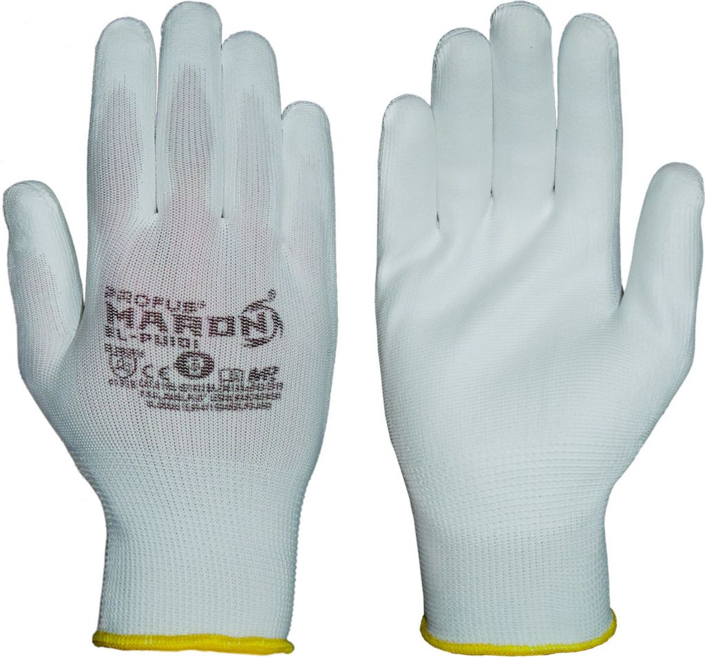 12 Paar Arbeitshandschuhe Mechanikerhandschuhe Montagehandschuhe Polyester Weiss Gr. 10 (MARON-W-12)