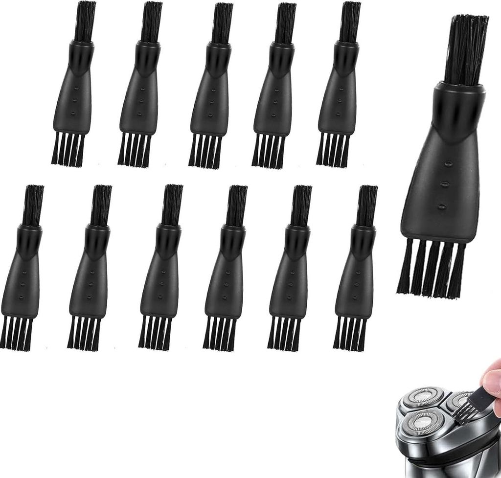 12-teiliges Reinigungsbürsten-Set, Mini-Rasierpinsel für Elektrorasierer, 14 x 62 mm, Reinigungsbürsten zum Entfernen von Bartablagerungen und S...